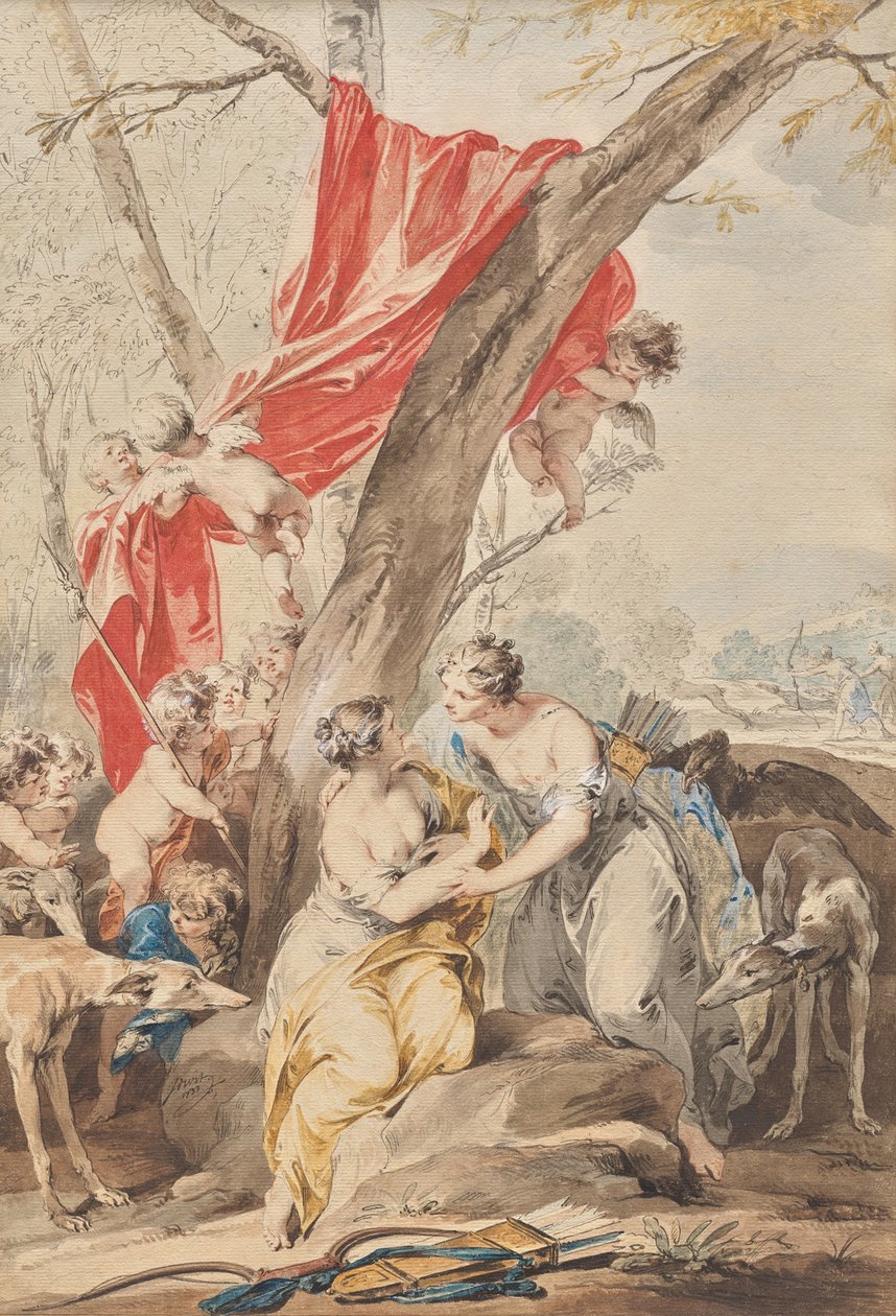 Jupiter (Diana alakjában) és Kalliszto alkotó: Jacob de Wit