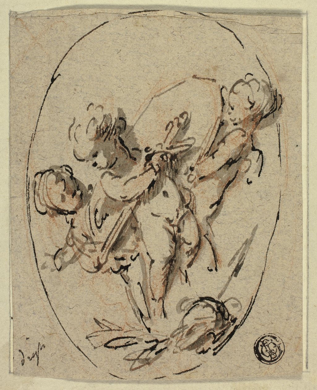 Putti pajzzsal és karddal alkotó: Jacob de Wit