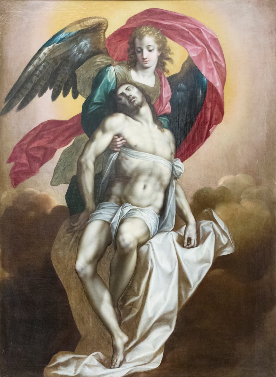 A halott Krisztust egy angyal támogatta alkotó: Jacob de the Elder Backer