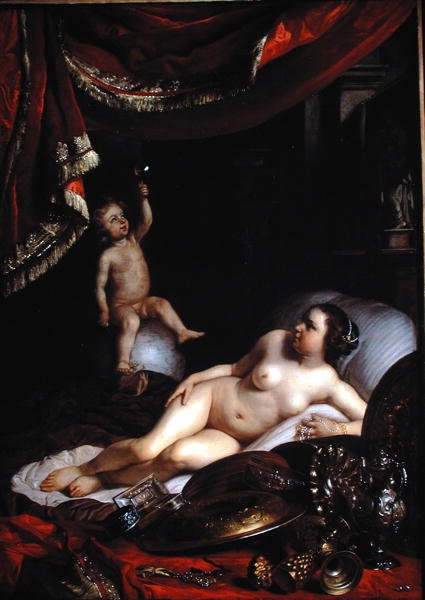 Egy allegorikus vanitas Homo Bullával (A férfi olyan, mint egy buborék) és a Nők világával (Lady World) 1654 (olaj, vászon) alkotó: Jacob or Jacques van Loo