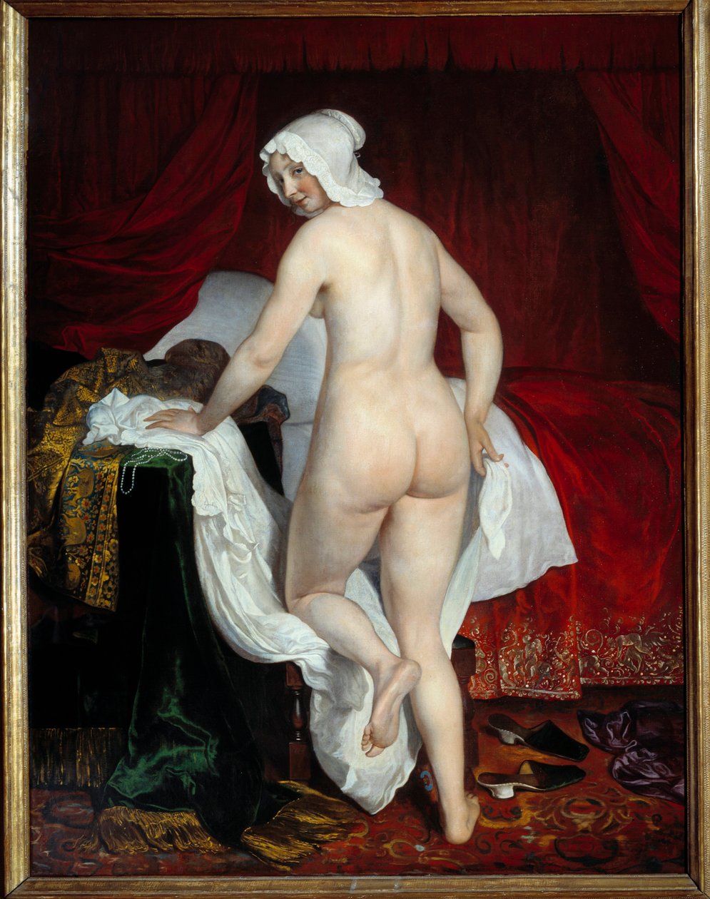 Fiatal nő fekve mondta az olasz lefekvés előtt Jacob van Loo festménye (1614-1670) 1650 V. 1,87x1,43 m Lyon, Musee des Beaux Arts alkotó: Jacob or Jacques van Loo