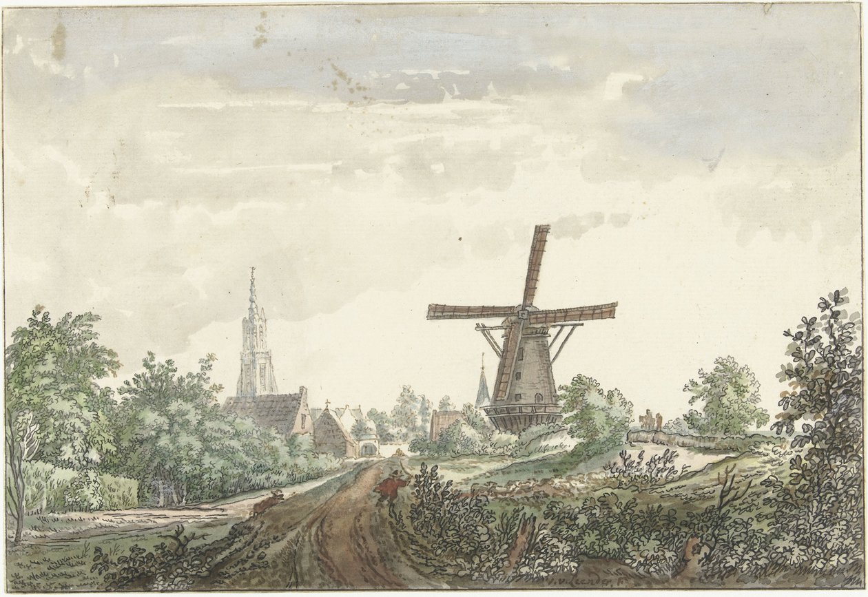 Kilátás a Leusden út Amersfoort felé alkotó: Jacob van Liender