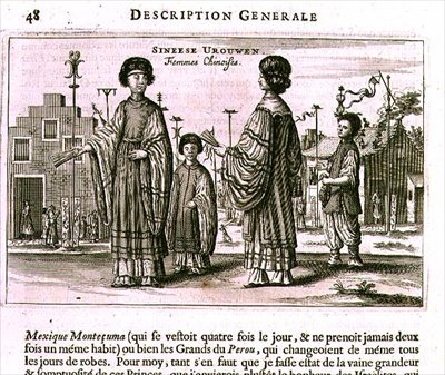 Kínai nők, általános leírás egy holland kínai nagykövetség beszámolójából alkotó: Jacob van Meurs