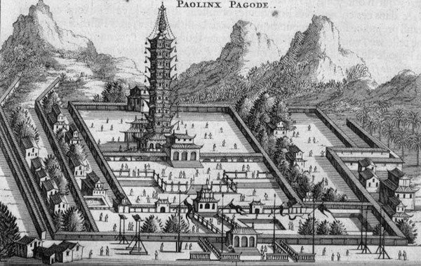 A Paolinx Pagoda, egy holland nagykövetség beszámolójából Kínában alkotó: Jacob van Meurs