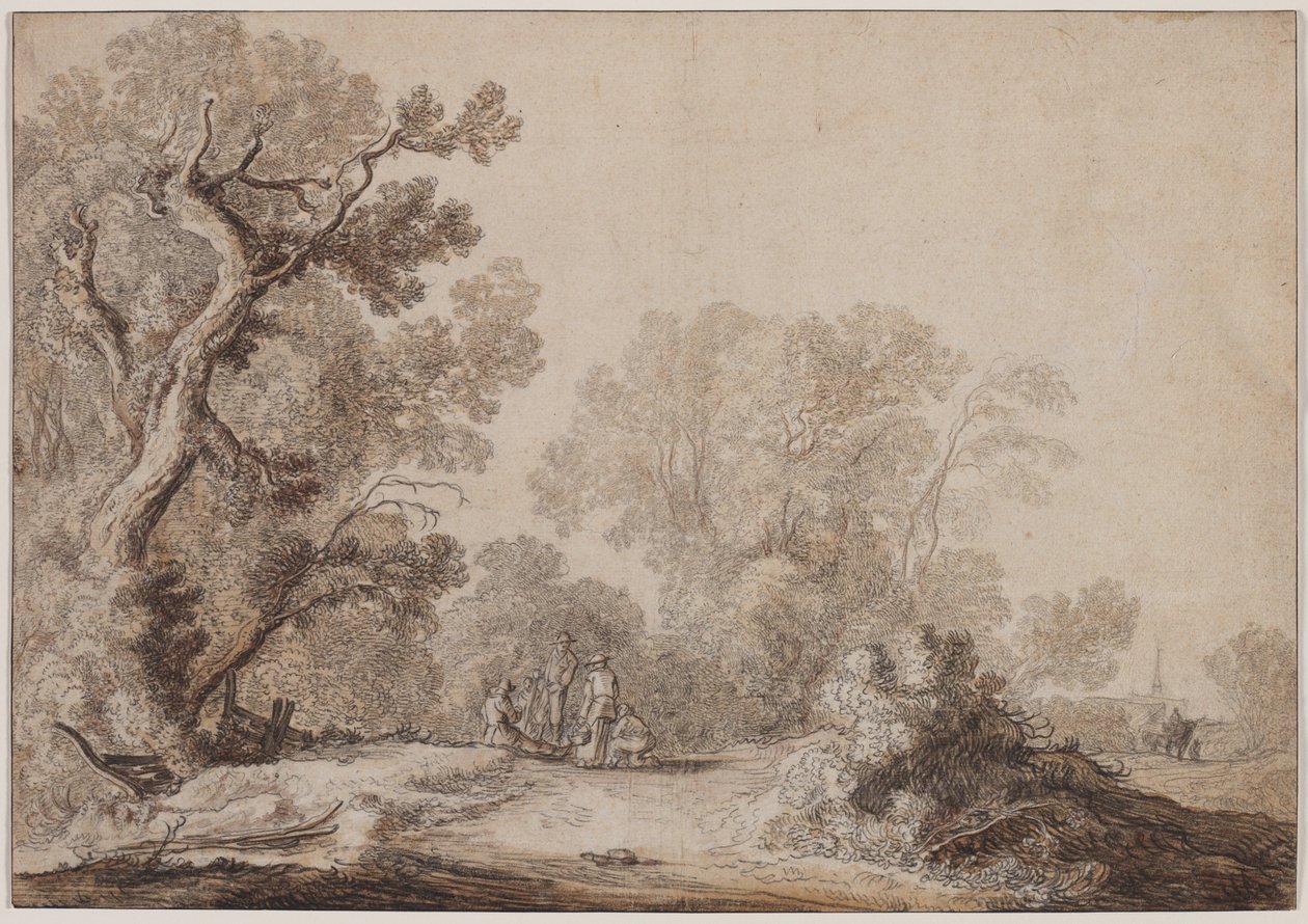 Parasztok az erdő szélén, c. 1630. alkotó: Jacob van Mosscher