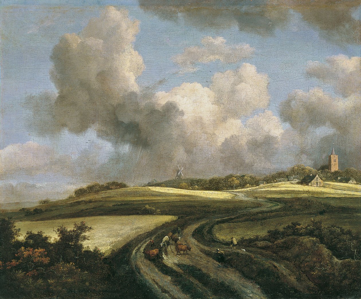 Út a búzamezőkön keresztül Zuider Zee közelében alkotó: Jacob van Ruisdael