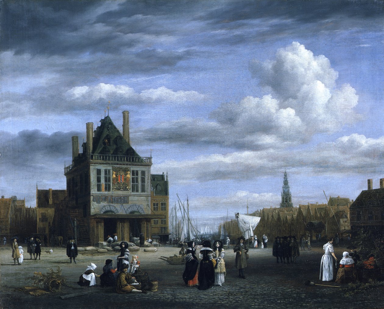 Dam tér Amszterdamban alkotó: Jacob van Ruisdael