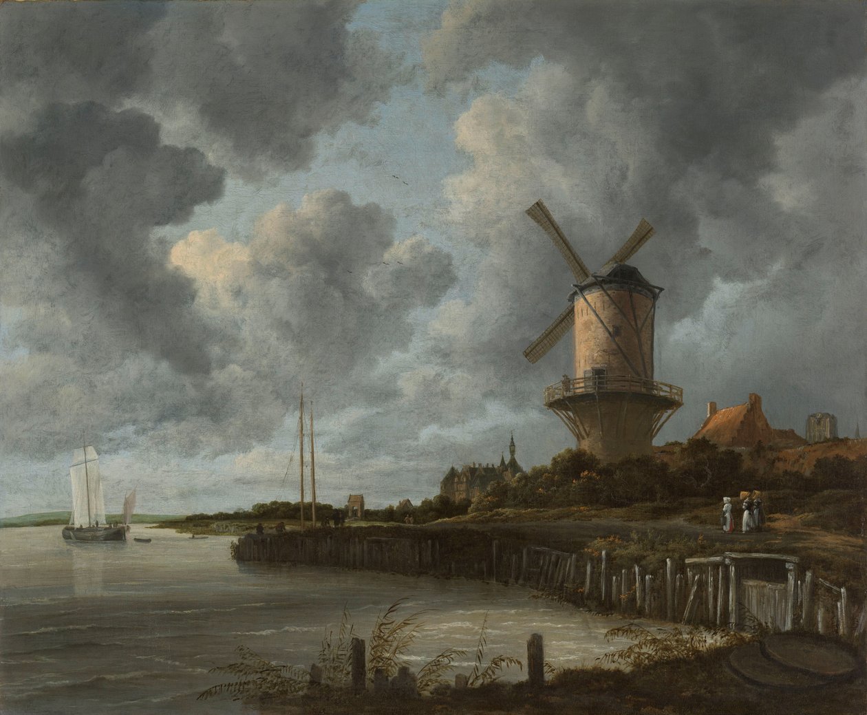 Holland: A Wijk bij Duurstede-i szélmalom alkotó: Jacob van Ruisdael