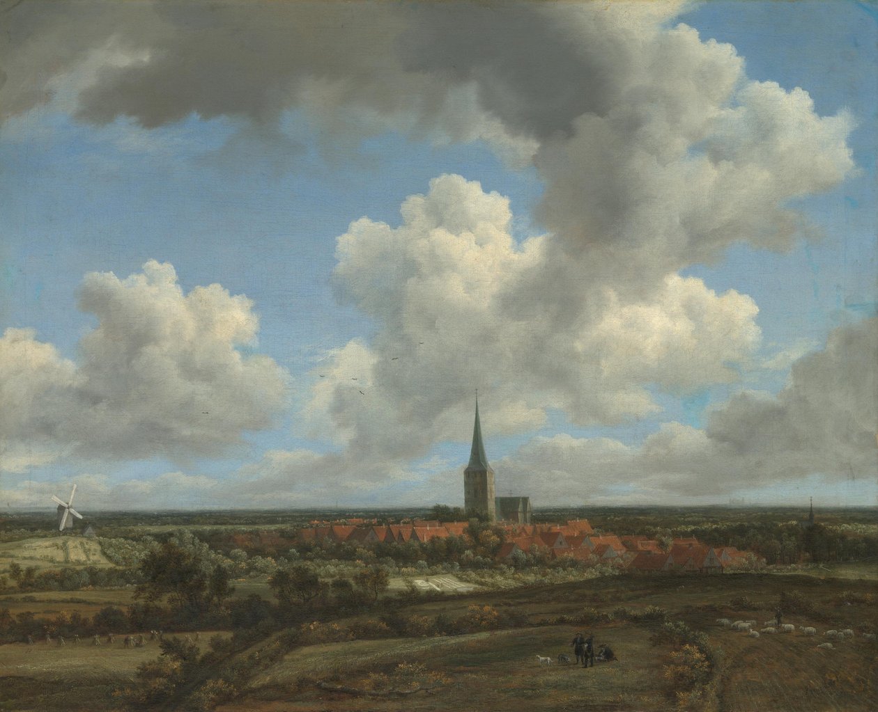 Síkvidék, Ootmarsumra (Overijssel) néző kilátással alkotó: Jacob van Ruisdael