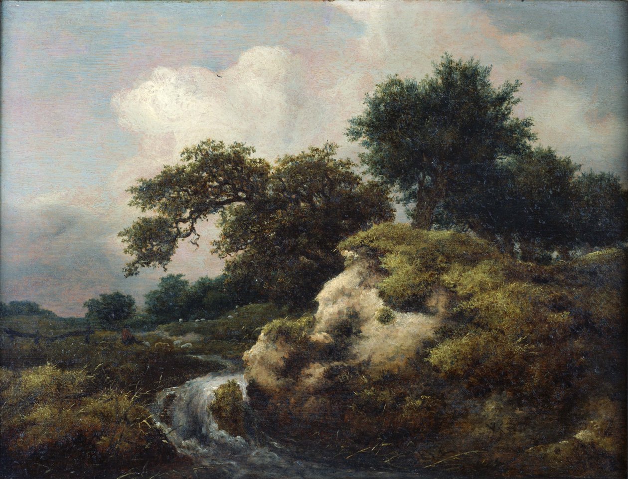 Táj dűnével és kis vízeséssel alkotó: Jacob van Ruisdael