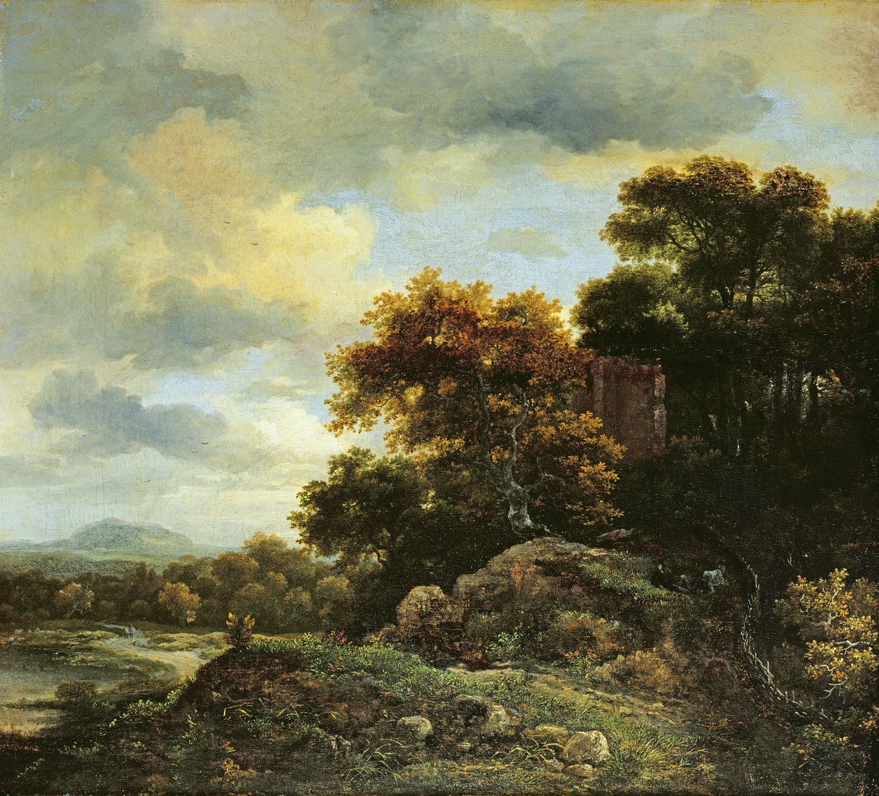 Táj erdős dombbal alkotó: Jacob van Ruisdael