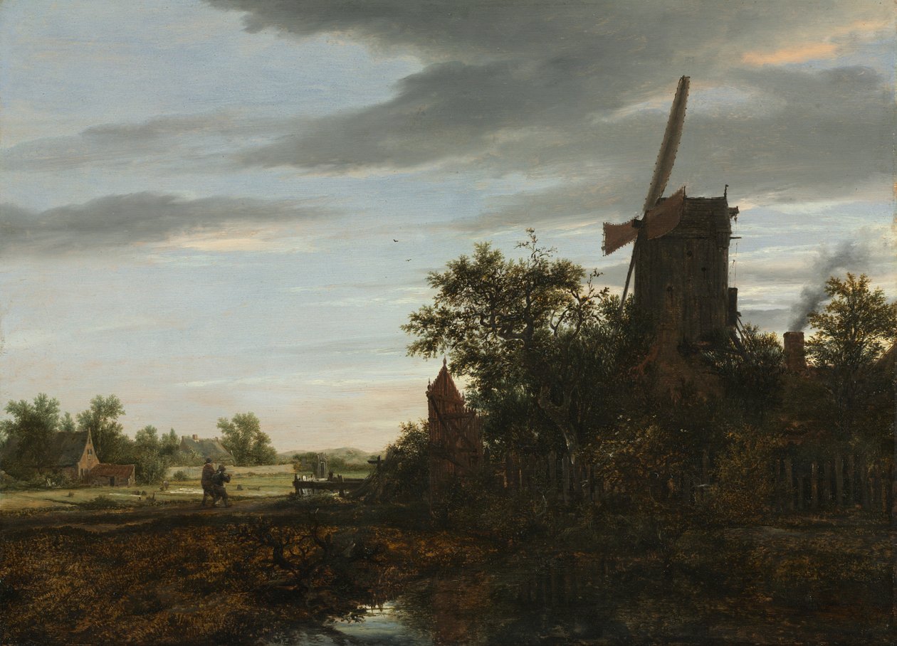 Táj szélmalommal, 1646. alkotó: Jacob van Ruisdael