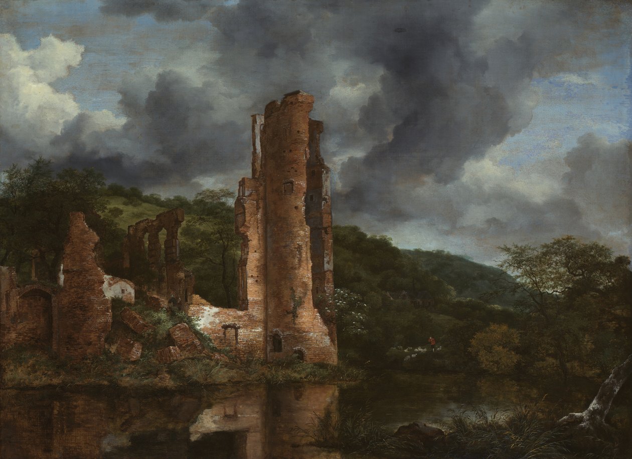 Táj az egmondi vár romjaival, 165055. alkotó: Jacob van Ruisdael