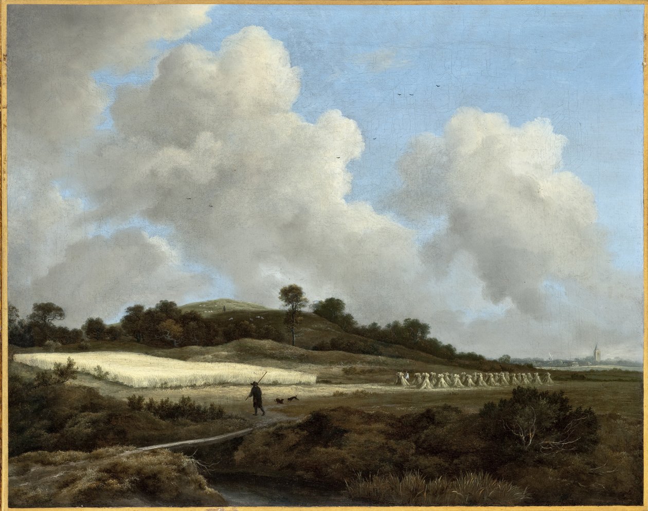 Kilátás gabonaföldekre egy távoli várossal alkotó: Jacob van Ruisdael