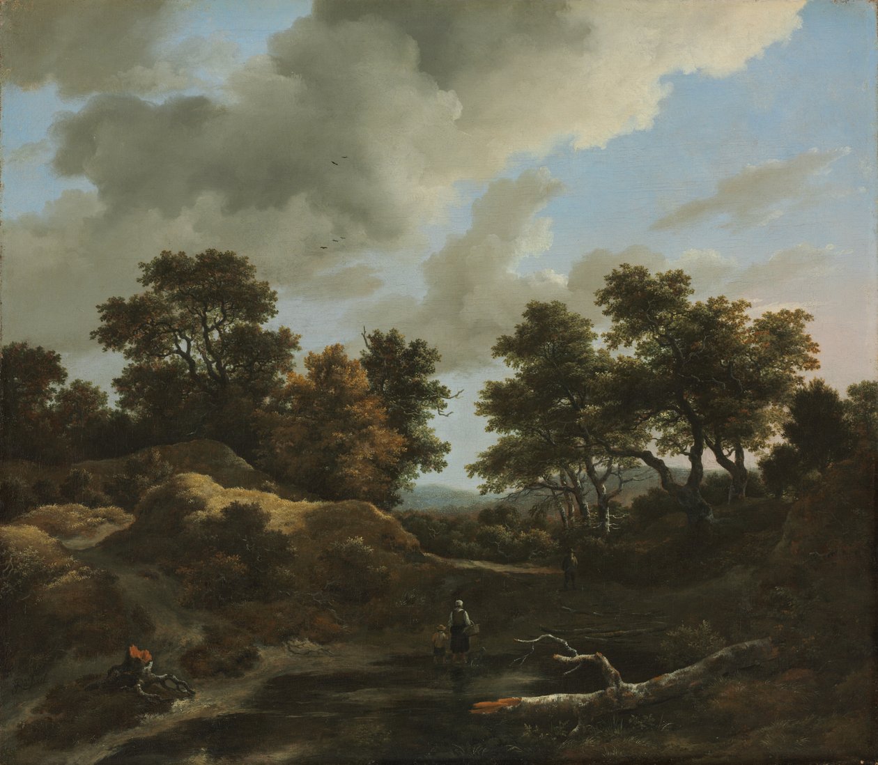 Erdős és dombos táj, 1660-as évek. alkotó: Jacob van Ruisdael