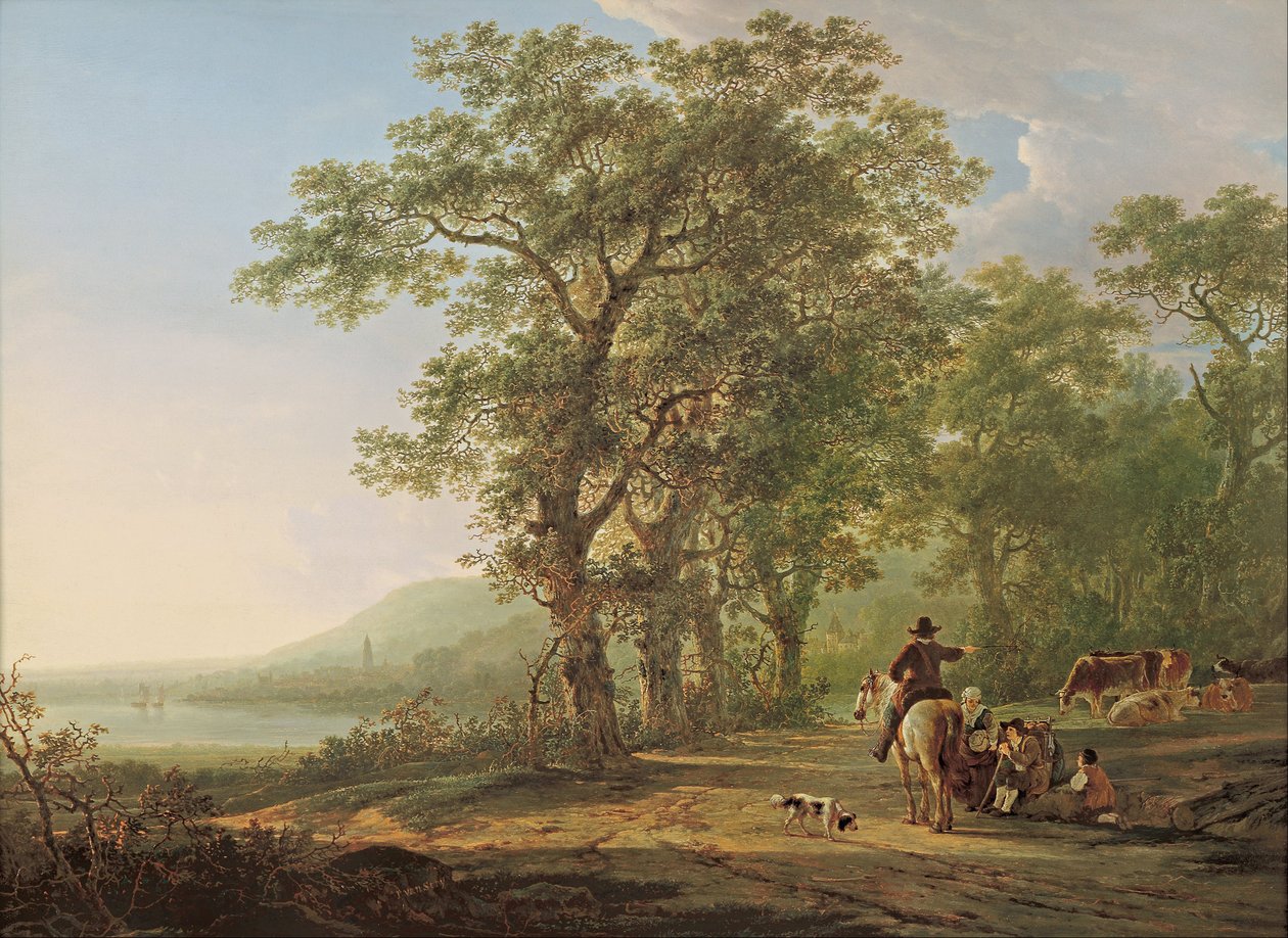 Figurák egy erdei tájban alkotó: Jacob van Strij