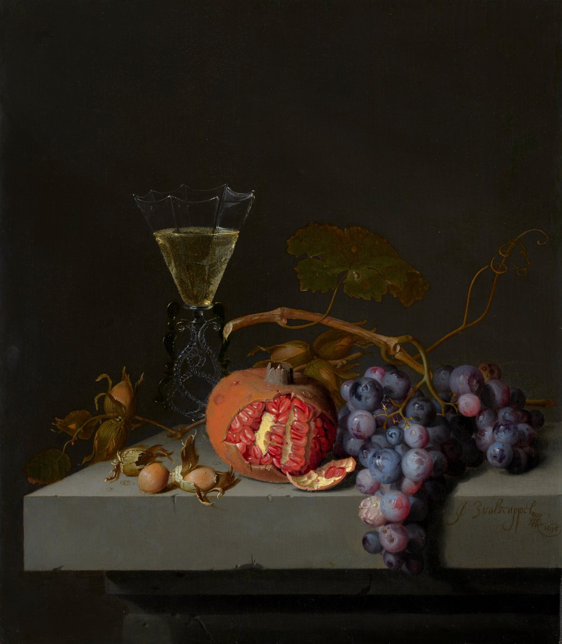 Csendélet gyümölccsel alkotó: Jacob van Walscapelle