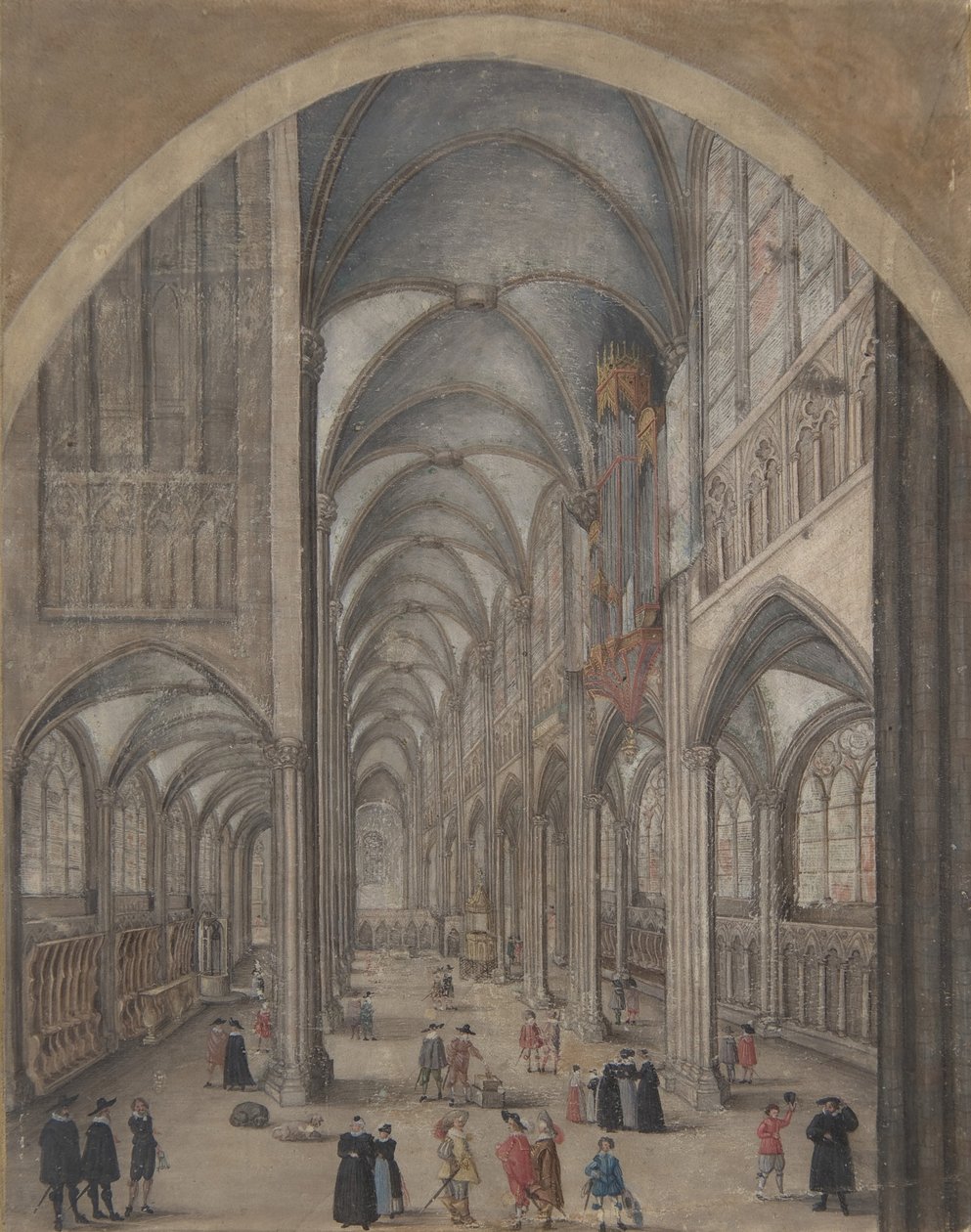 A strasbourgi katedrális belseje, kb. 1625-30. alkotó: Jacob van der Heyden.