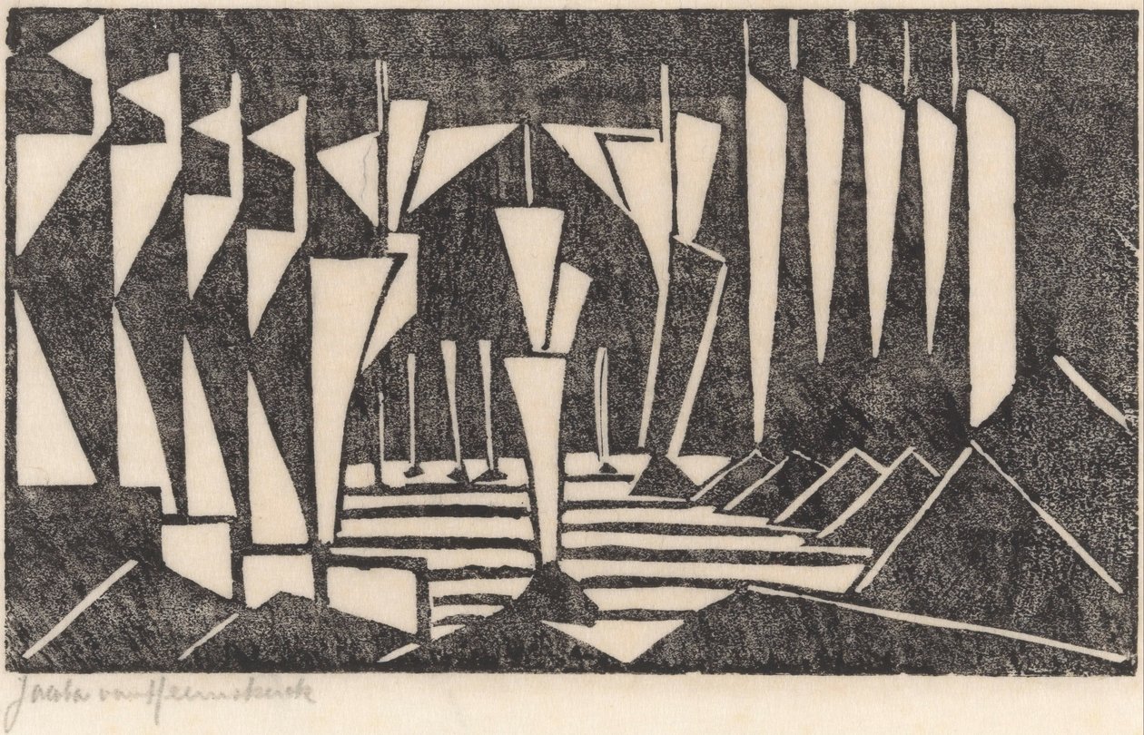 Összetétel (Vitorlázás a tavon) alkotó: Jacoba van Heemskerck (signed by artist)