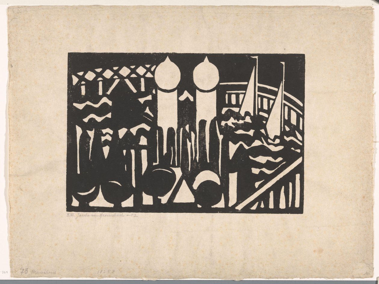 Compositie XVI sz. 2 (eredeti cím az objektumon) alkotó: Jacoba van Heemskerck (signed by artist)
