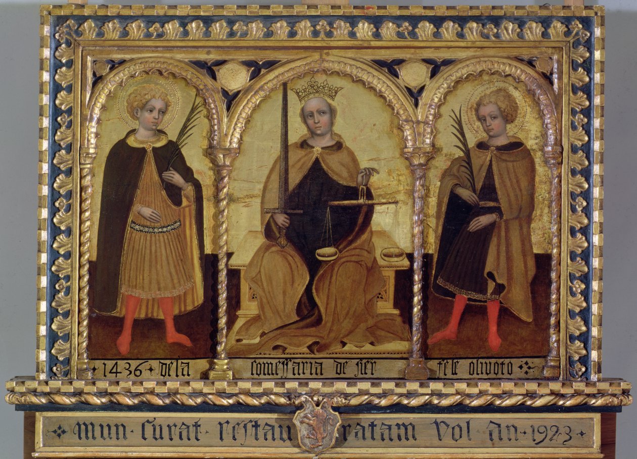 Igazságosság Szent Félix és Szent Fortunato között alkotó: Jacobello del (attr. to) Fiore