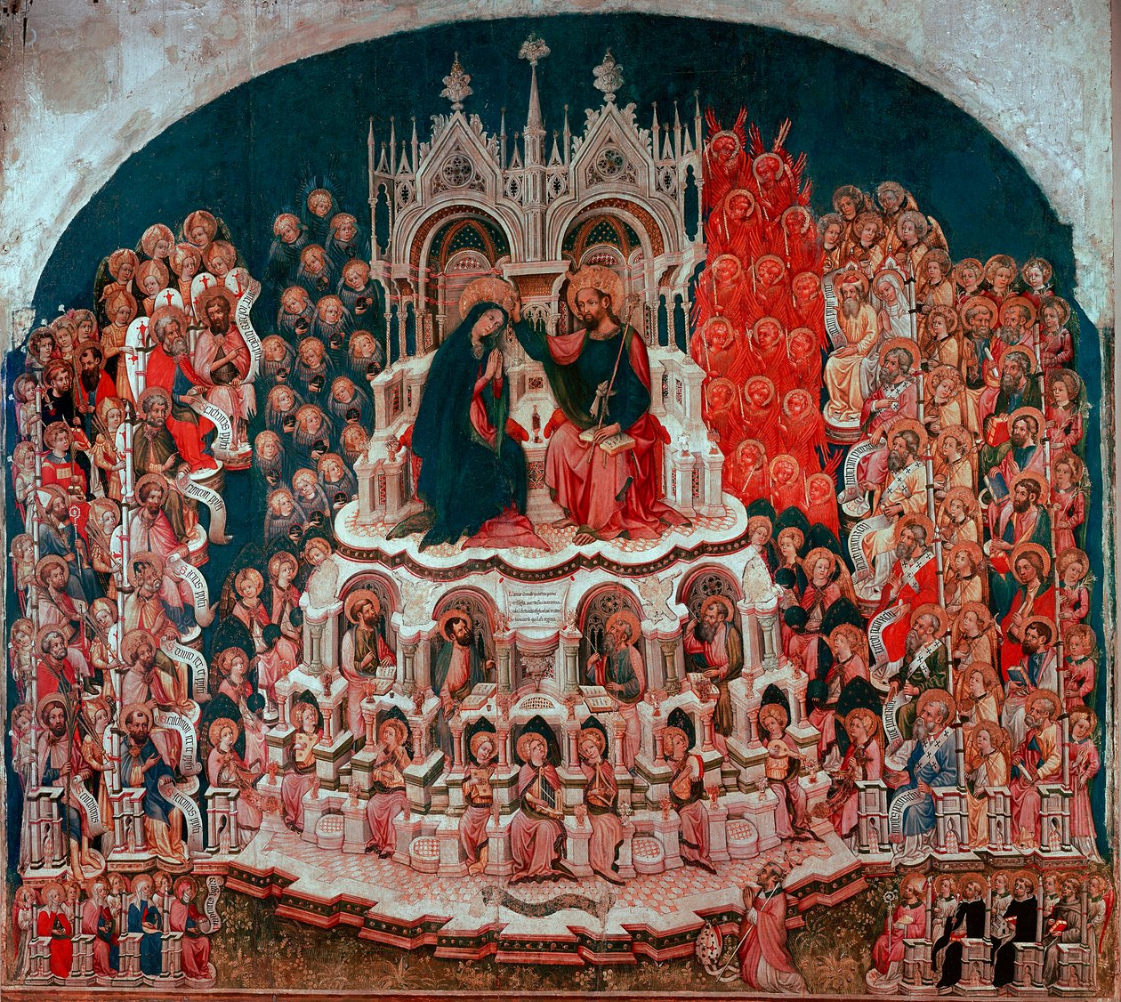 Jacobello del Fiore (1370-1439) fára festett Szűzanya koronázása a paradicsomban. 15. századi Accademia Velence Galériája alkotó: Jacobello del Fiore
