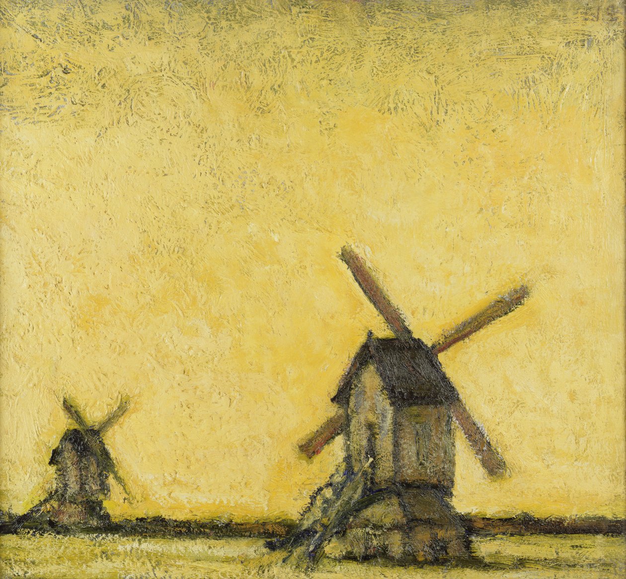 Táj két szélmalommal, 1900 körül alkotó: Jacobs Smits