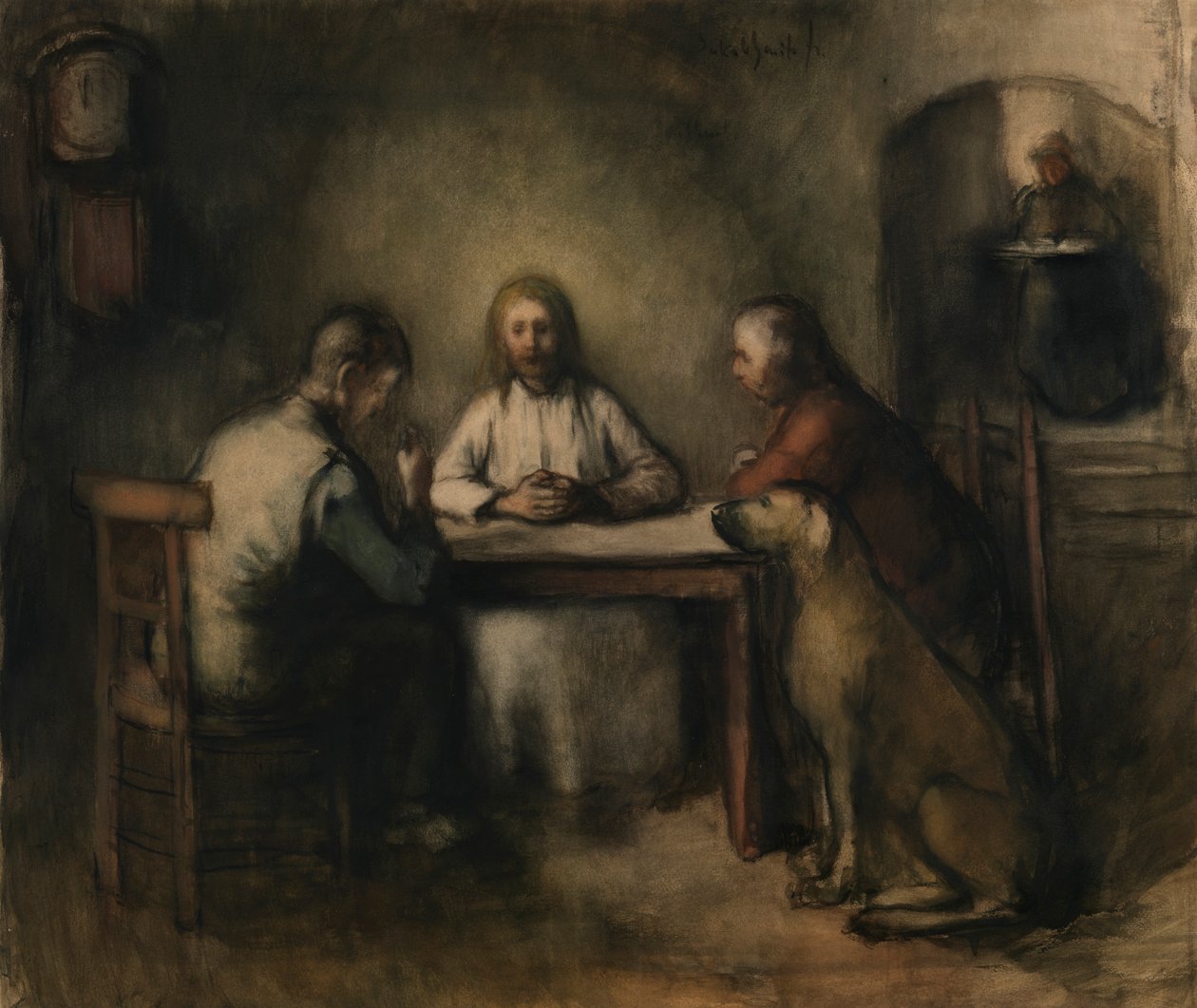 Vacsora Emmausban (akvarell, papír) alkotó: Jacobs Smits