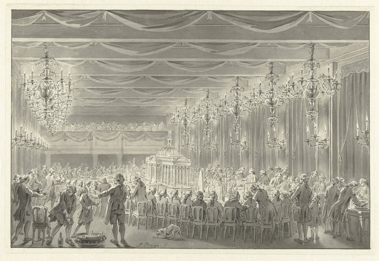 Szövetségi étkezés Amszterdamban, 1786 alkotó: Jacobus Buys (signed by artist)