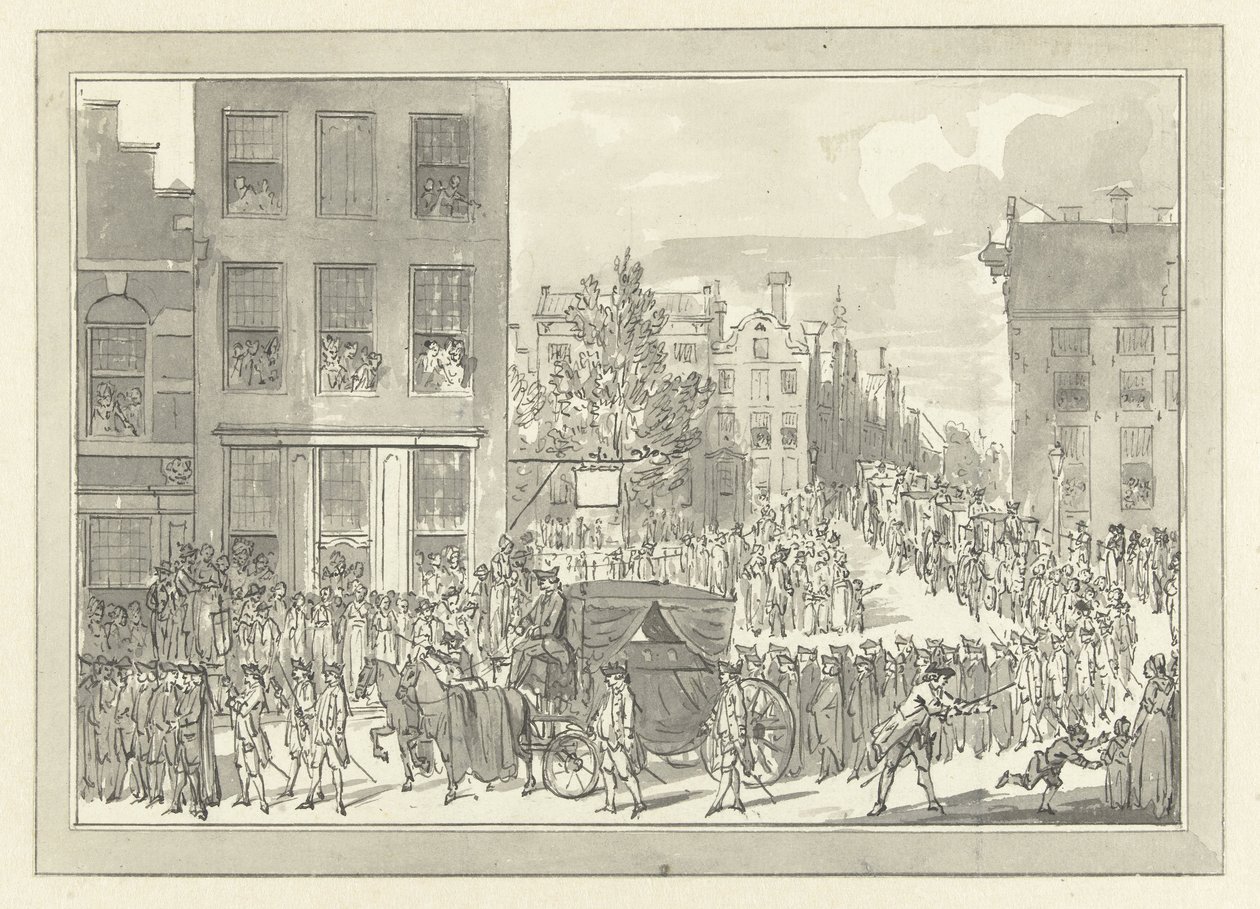 Wolter Jan Gerrit báró, Bentinck temetése Amszterdamban, 1781. augusztus 28-án alkotó: Jacobus Buys