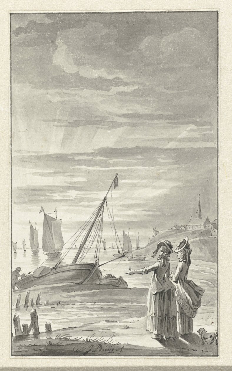 Strand két hölggyel alkotó: Jacobus Buys