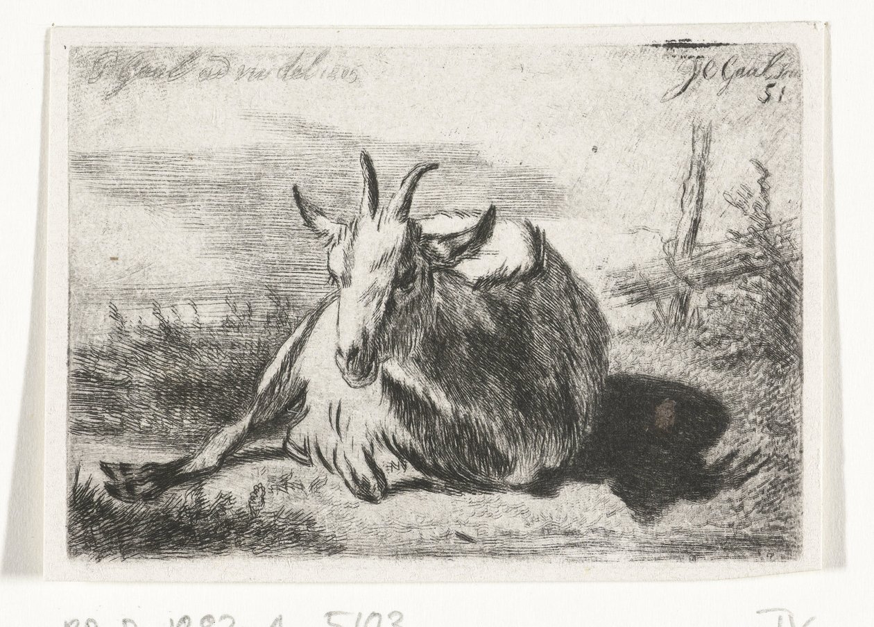 Fekvő kecske, balra alkotó: Jacobus Cornelis Gaal