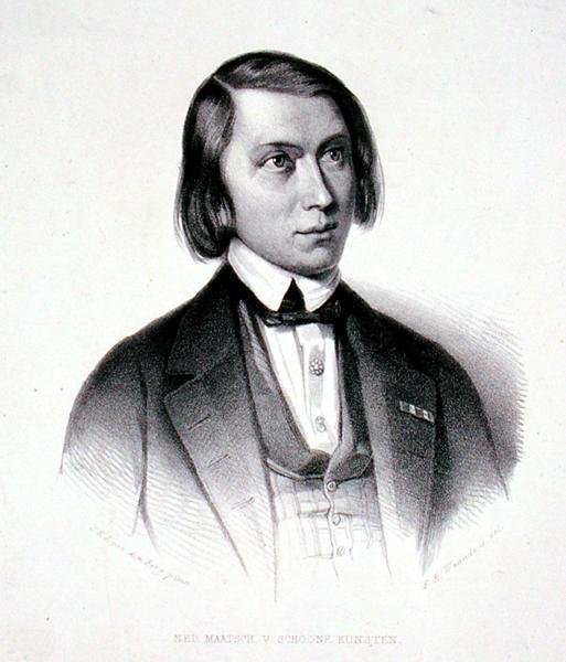 Josephus Hermanus Verhulst (1816-91) portréja (metszet) alkotó: Jacobus Everardus Josephus van den (after) Berg