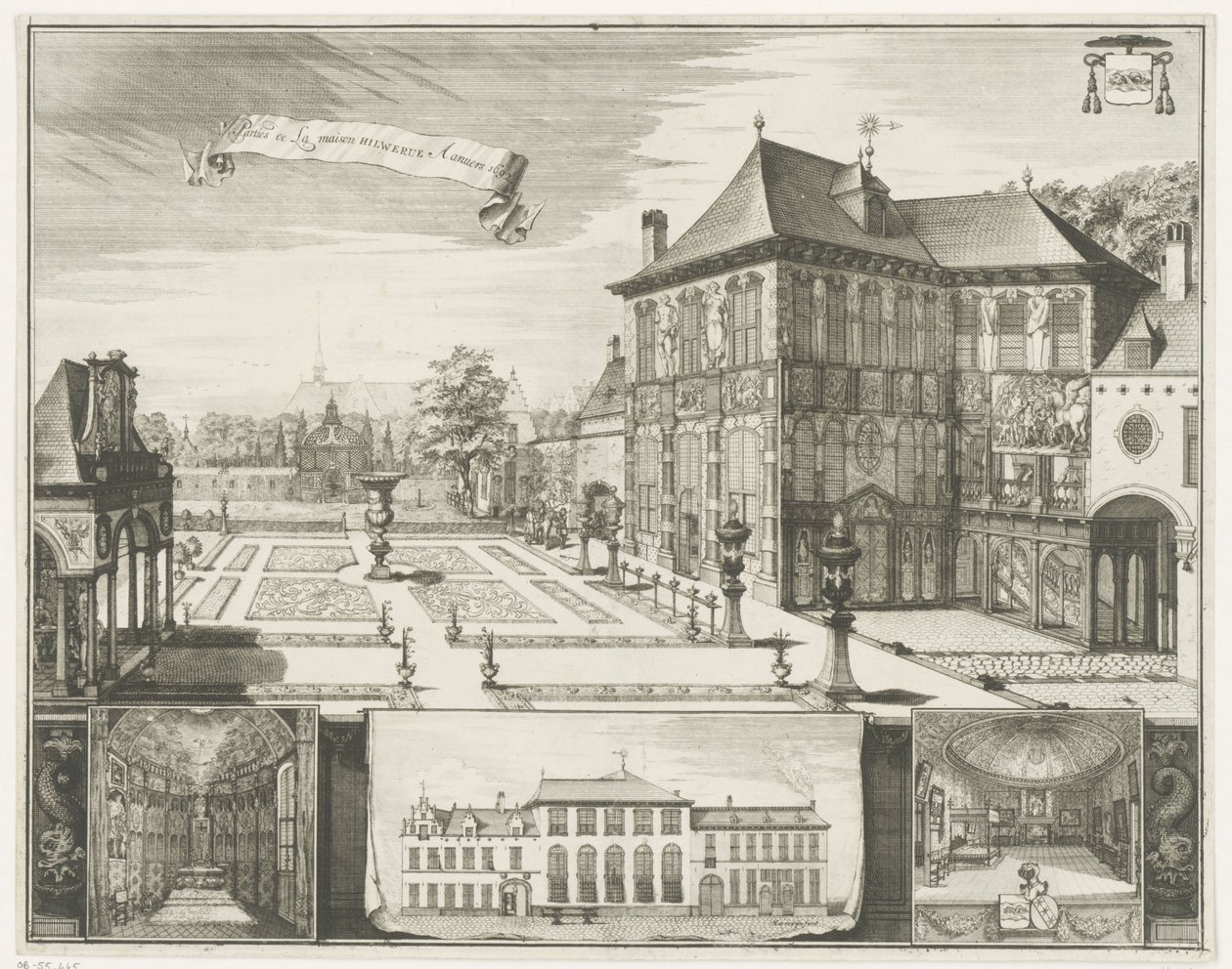 Kilátás az antwerpeni Rubens-házra Kilátás a Hilwerue házra Antwerpenben Parties de la maison Hilwerue Aanvers 1692 (cím a tárgyon) alkotó: Jacobus Harrewijn