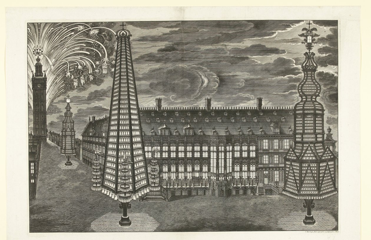 Világítás és tűzijáték Gentben, 1717 alkotó: Jacobus Harrewijn