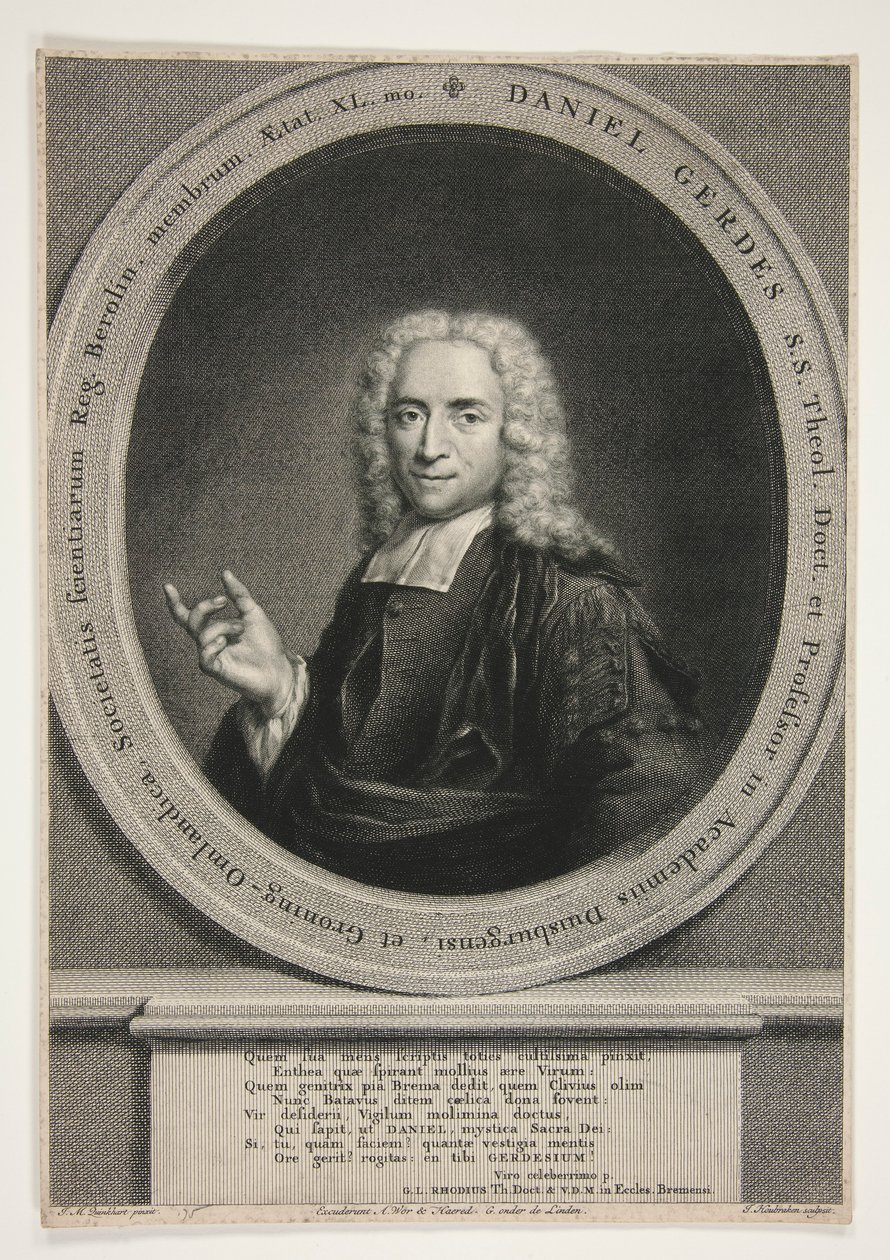 Daniel Gerdes portréja, J. M. Quinkhart nyomán alkotó: Jacobus Houbraken