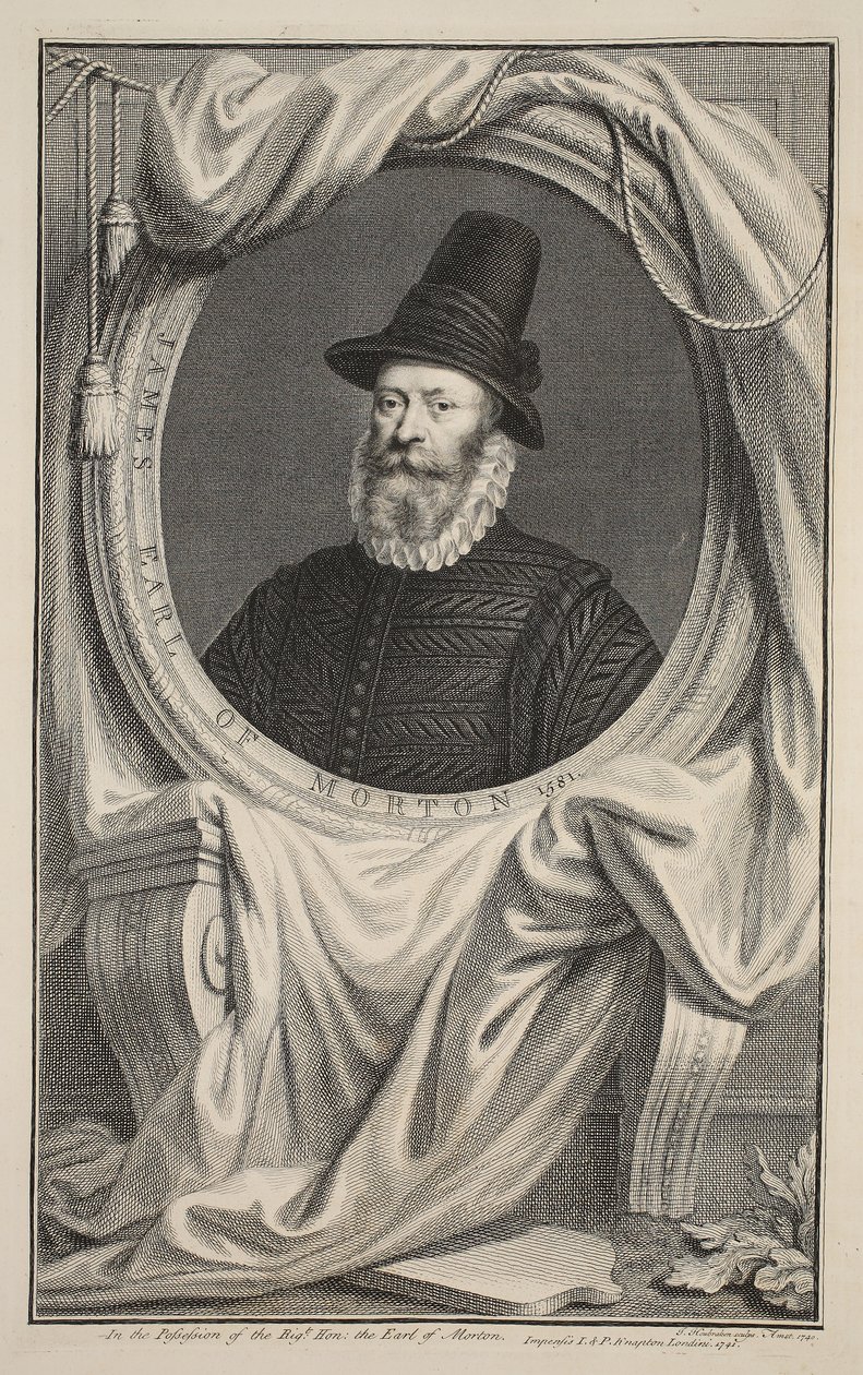 James, Morton gróf portréja, illusztráció a „Heads of Illustrious Persons of Great Britain”, pub. Írta: Knapton, London, 1742 alkotó: Jacobus Houbraken
