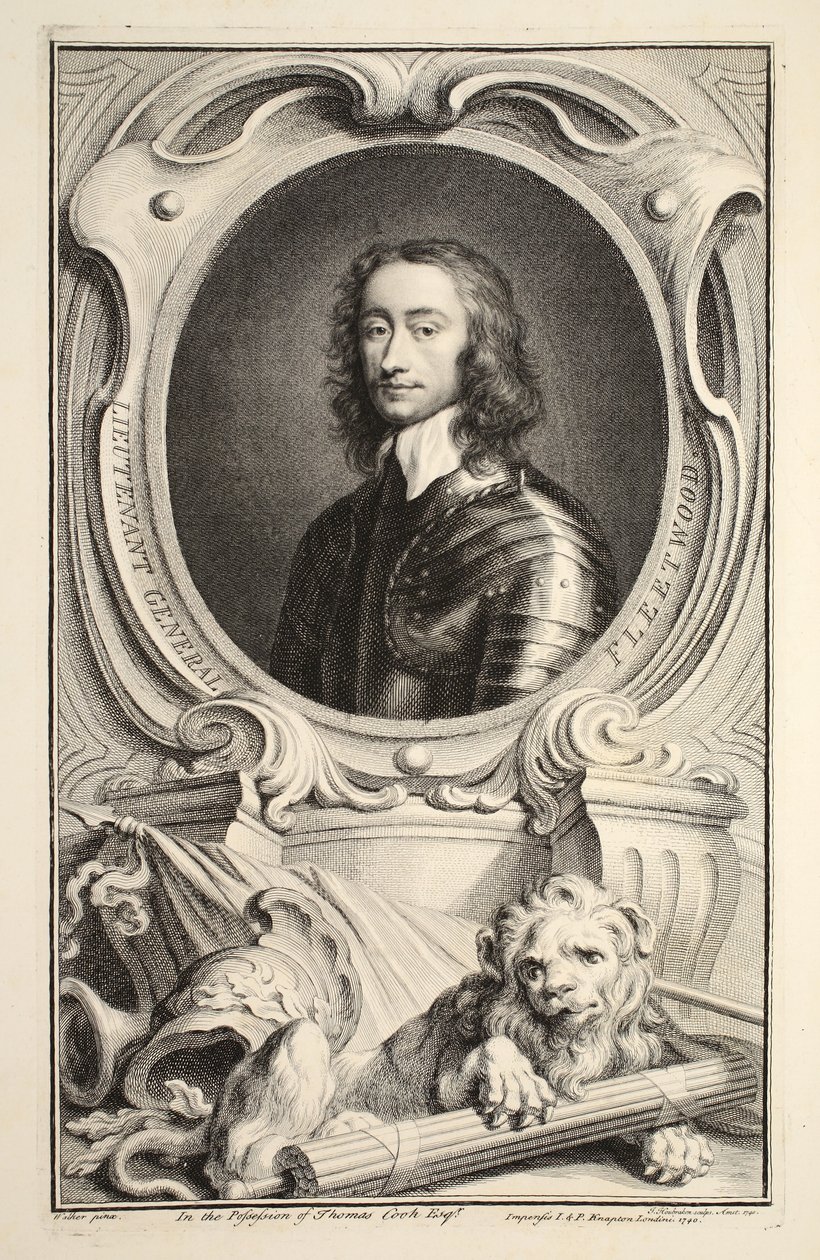 Fleetwood altábornagy portréja, illusztráció a „Heads of Illustrious Persons of Great Britain”, pub. Írta: Knapton, London, 1742 alkotó: Jacobus Houbraken