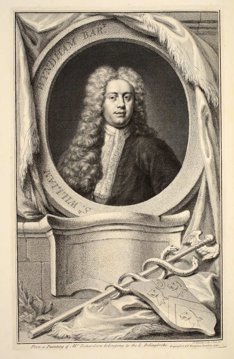 William Wyndham portréja, illusztráció a „Heads of Illustrious Persons of Great Britain”, pub. Írta: Knapton, London, 1742 alkotó: Jacobus Houbraken
