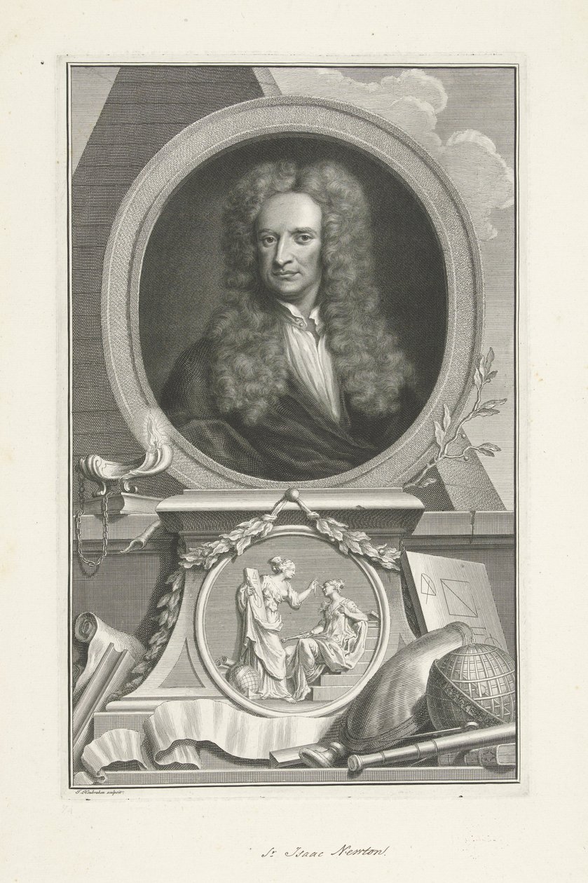Sir Isaac Newton (1642-1726), angol fizikus és matematikus alkotó: Jacobus Houbraken