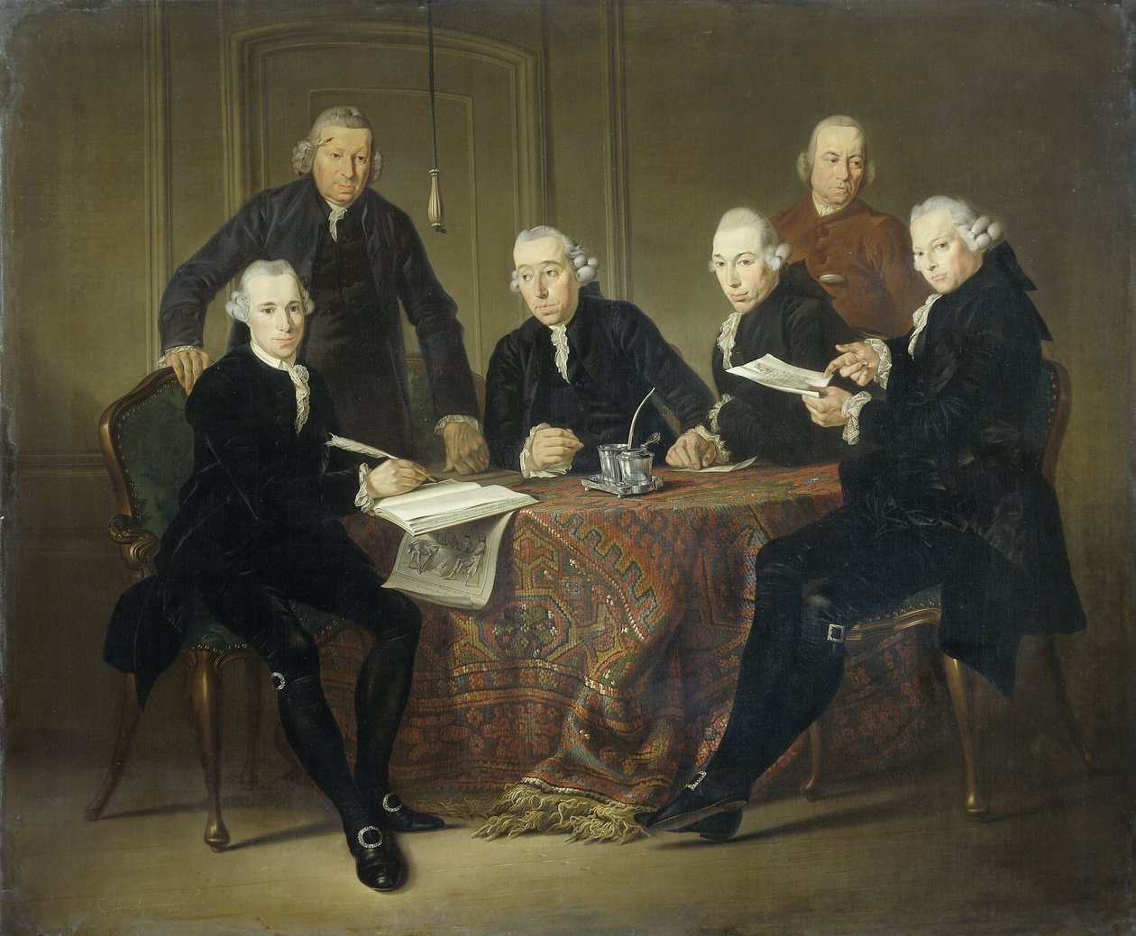 A négy régens, az amszterdami Lepers-ház titkára és házatyja, 1773 alkotó: Jacobus Luberti Augustini
