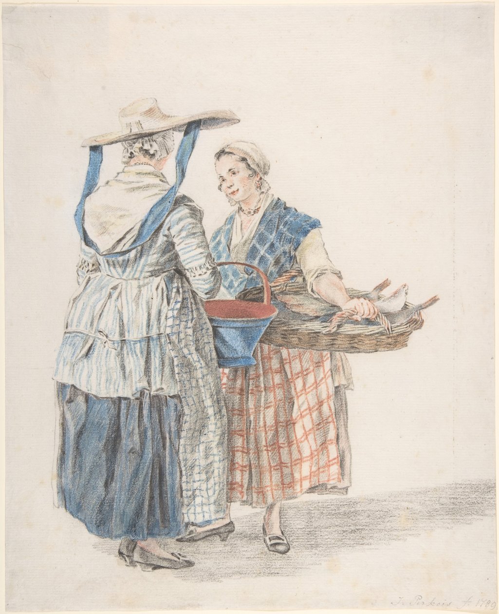 Két piaci nő, 1789. alkotó: Jacobus Perkois