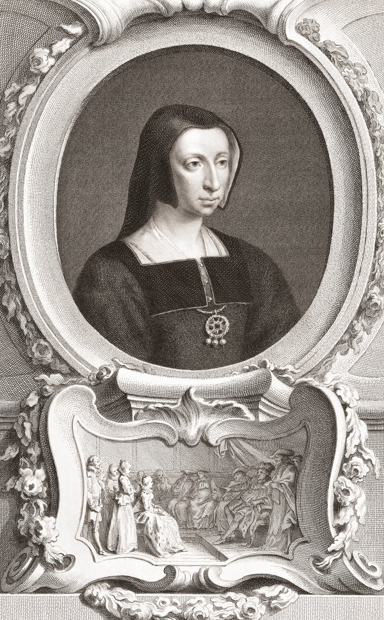 Savoyai Louise (1476-1531) francia nemes és régens, Auvergne és Bourbon hercegnője, Nemours hercegnője és I. Ferenc király anyja (metszet) alkotó: Jacobus and Vertue George Houbraken