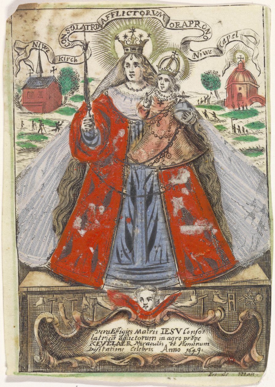 Mária gyermekével két templomi épülettel a háta mögött alkotó: Jacobus de Man (I)