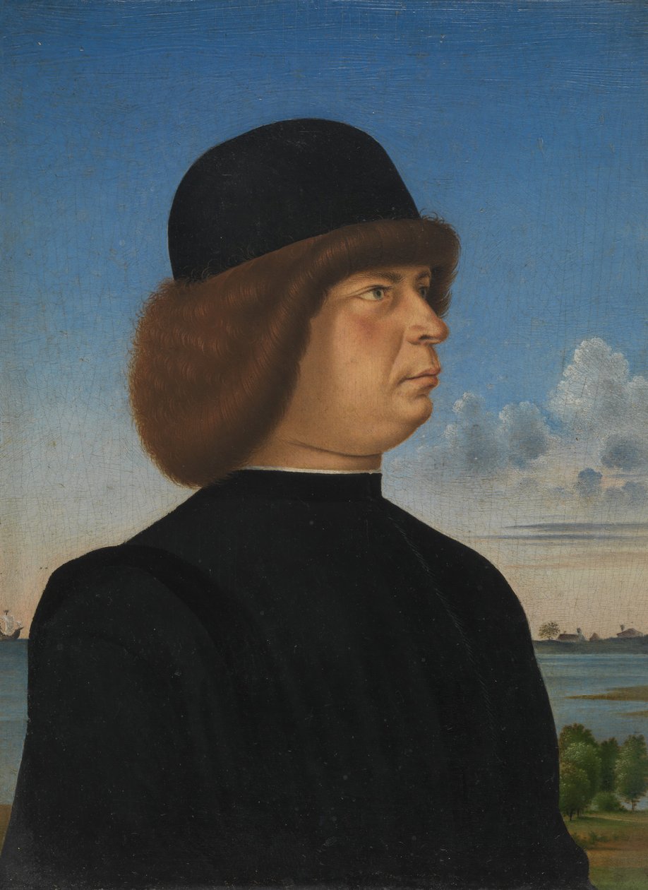 Alvise Contarini portréja, A Tethered Roebuck felé, kb. 1485-95. alkotó: Jacometto Veneziano