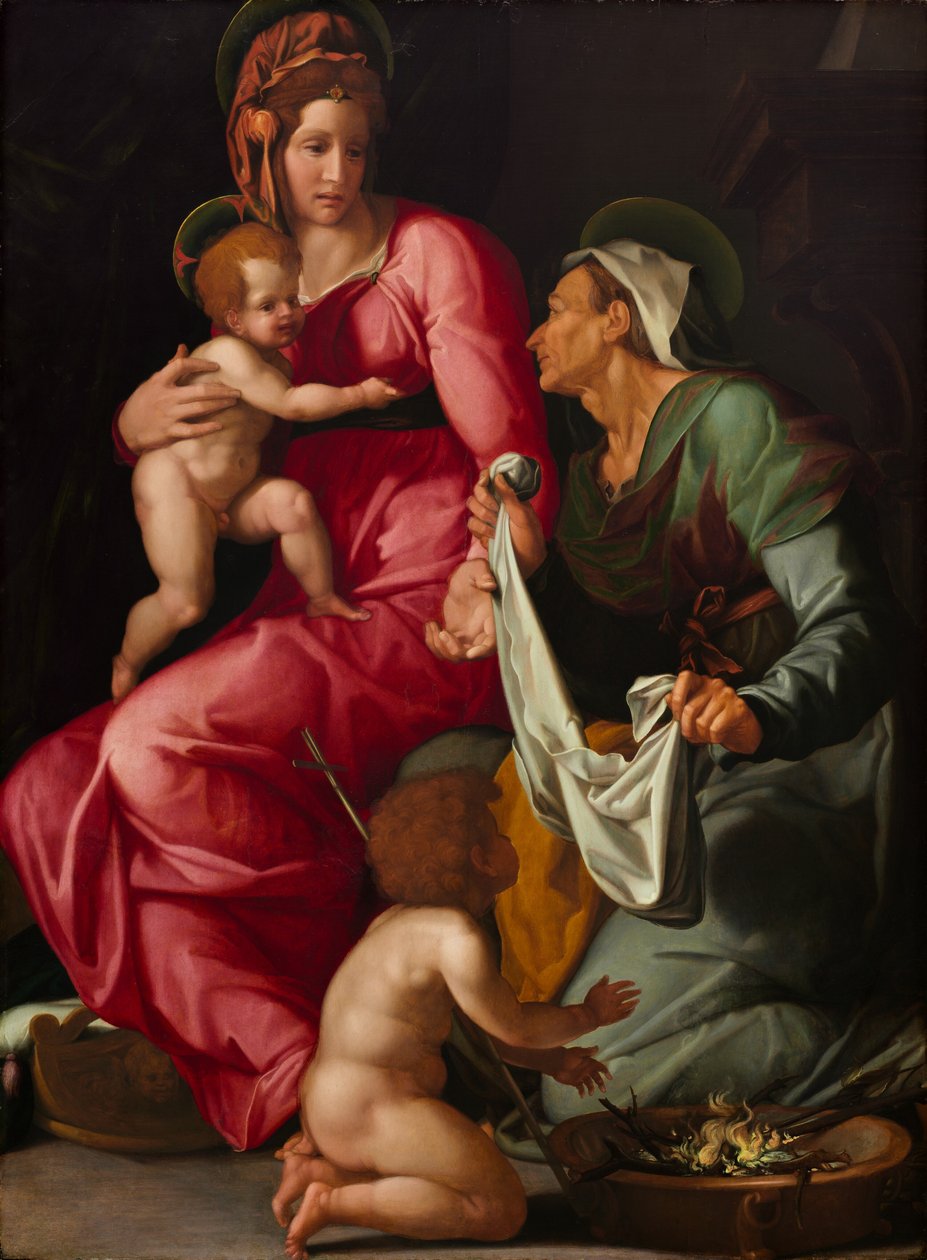 Madonna és gyermeke Szent Erzsébettel és Keresztelő Szent Jánossal, 1535 körül (olaj, tábla) alkotó: Jacopino del Conte