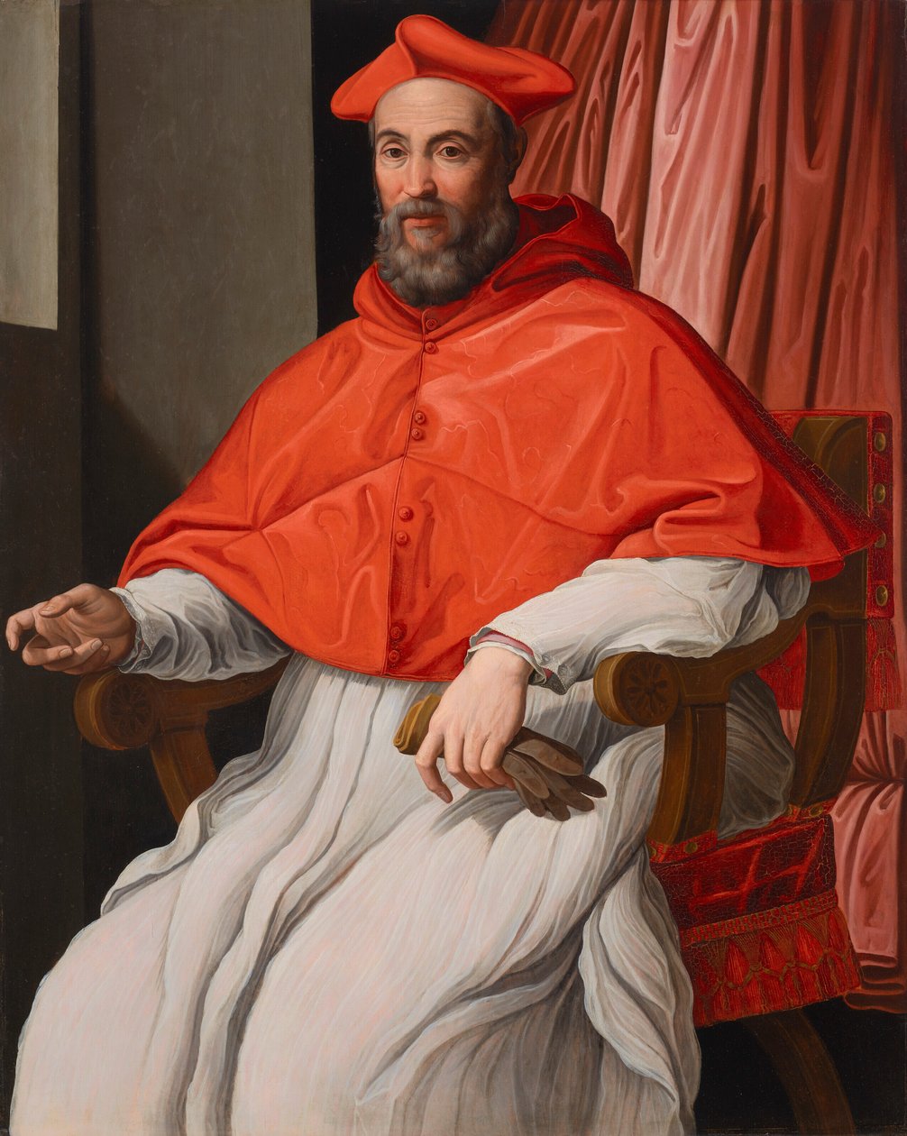 Niccolo Gaddi (1537-1591) portréja, bíborosi ruhában, kesztyűvel a kezében. alkotó: Jacopino del Conte