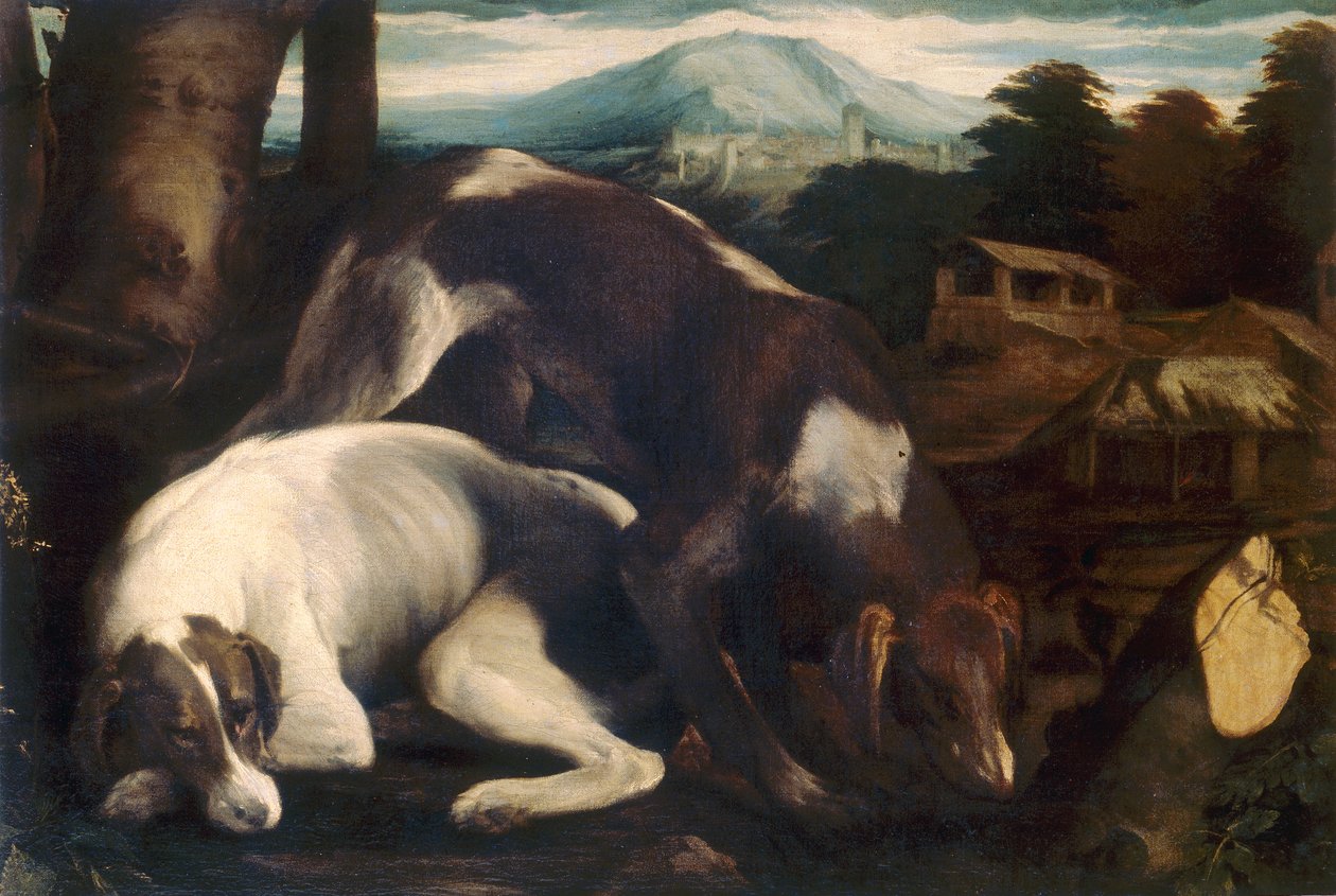 Két kutya alkotó: Jacopo Bassano