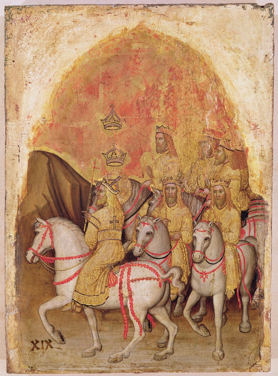 Királyok sétája (tempera a panelen) alkotó: Jacopo Alberegno