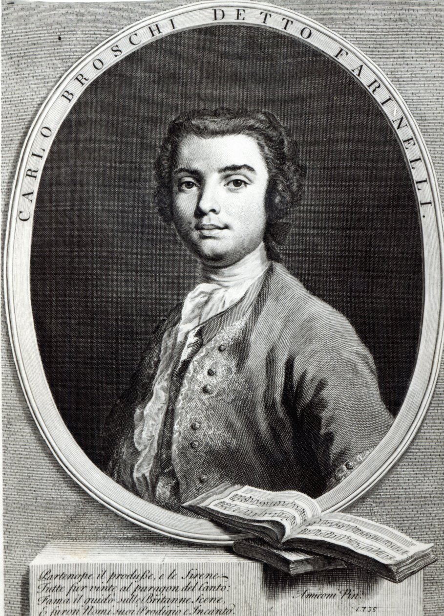 Carlo Broschi, 1735 (vonalas metszet) alkotó: Jacopo Amigoni